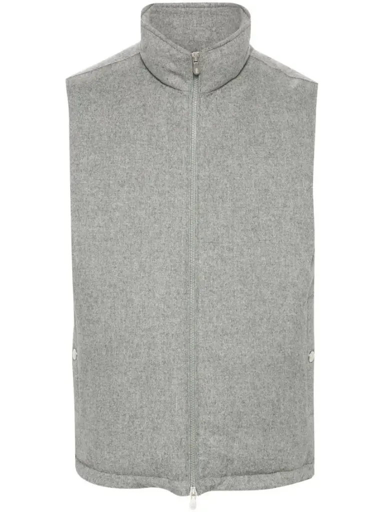 Light Grey Wool Down Vest