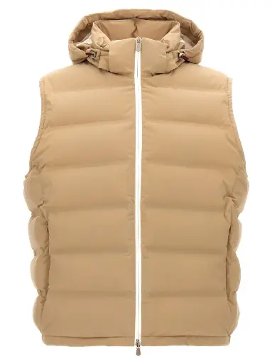 Beige Hooded Vest