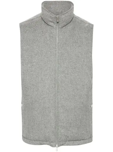 Light Grey Wool Down Vest